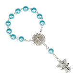 10pcs Imitation Pearl Beads Catholic Rosary Catholic Holy Communion Angel Wings Crucifix Pendants Bracelet nice gift