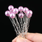 10pcs/Lot Wedding Crystal Resin Flower Hair pins For Silver Bridal Hair Accessories Women Pearl Hair Clips Wedding Hair Jewelry