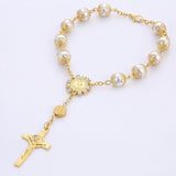 10pcs Top Quality Catholic Rosary Necklace Glass Pearl Beads Decade Rosary Pendent For Women