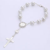 10pcs Top Quality Catholic Rosary Necklace Glass Pearl Beads Decade Rosary Pendent For Women