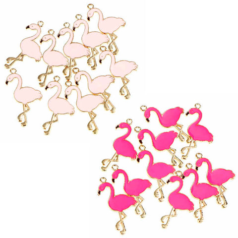 10pcs Trendy Alloy Flamingo Squirrel Enamel Charms Lovely DIY Pendant Handmade Jewelry For Necklace Bracelet