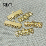 10pcs component multilayer clasp buckle necklace bails connector tassel chains 3 strands toggle filigree jewelry joyas craft