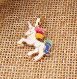 10pcs/pack DIY Chunky Enamel Unicorn Pendant Jewelry Findings Gold Color Charms Handmade Necklace Girls Kids Accessory C33