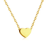 11.11 LUXUSTEEL Heart Pendants Stainless Steel Gold Color Chain Necklace Women Choker Necklace Collar Bijoux Collier Best Friend