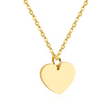 11.11 LUXUSTEEL Heart Pendants Stainless Steel Gold Color Chain Necklace Women Choker Necklace Collar Bijoux Collier Best Friend