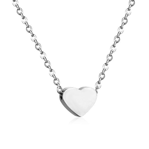 11.11 LUXUSTEEL Heart Pendants Stainless Steel Gold Color Chain Necklace Women Choker Necklace Collar Bijoux Collier Best Friend