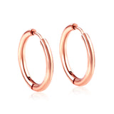 11.11 LUXUSTEEL Hoop Earrings Women Gold/Silver/Rose Gold/Black Color Round Circle Earring Ear Ring Clip Earrings aretes Mujer