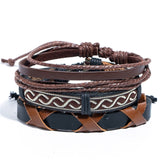 12 Style Metal Leather Bracelets Men Jewelry Vintage Classic Retro Plant Charm Bracelet Bangles Homme Male Jewellry 20.5CM