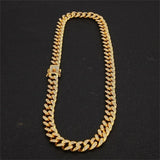 13mm Miami Cuban Link Chain Gold Silver Necklace Bracelet Iced Out Crystal Rhinestone Bling Hip hop for Men Jewelry Necklaces