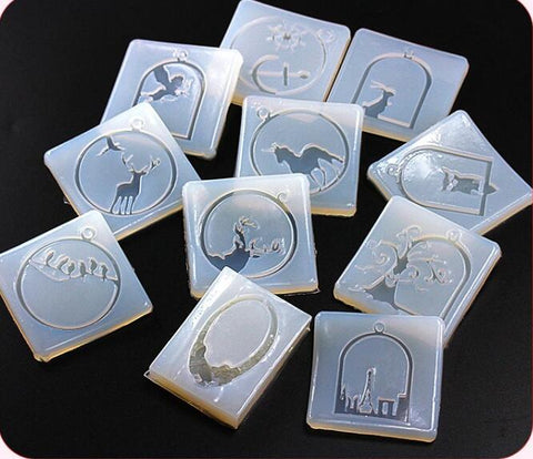 14 style for choose Transparent Silicone Mold for jewelry frame animals pendant Resin Silicone Mould handmade epoxy resin molds