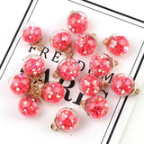 15mm Colorful Transparent Glass Ball  Star Charms Pendant  Finding for Hair Jewelry Accessories Earring Charms