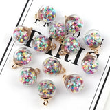 15mm Colorful Transparent Glass Ball  Star Charms Pendant  Finding for Hair Jewelry Accessories Earring Charms