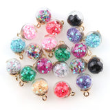 15mm Colorful Transparent Glass Ball  Star Charms Pendant  Finding for Hair Jewelry Accessories Earring Charms