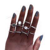 17KM 20 Design Vintage Gold Star Moon Rings Set For Women BOHO Opal Crystal Midi Finger Ring 2019 Female Bohemian Jewelry Gifts