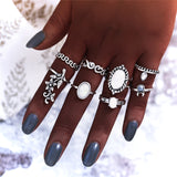 17KM 20 Design Vintage Gold Star Moon Rings Set For Women BOHO Opal Crystal Midi Finger Ring 2019 Female Bohemian Jewelry Gifts
