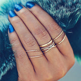 17KM 20 Design Vintage Gold Star Moon Rings Set For Women BOHO Opal Crystal Midi Finger Ring 2019 Female Bohemian Jewelry Gifts