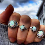 17KM 20 Design Vintage Gold Star Moon Rings Set For Women BOHO Opal Crystal Midi Finger Ring 2019 Female Bohemian Jewelry Gifts