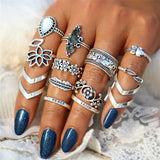 17KM 20 Design Vintage Gold Star Moon Rings Set For Women BOHO Opal Crystal Midi Finger Ring 2019 Female Bohemian Jewelry Gifts