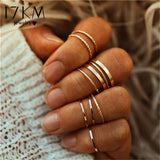 17KM 20 Design Vintage Gold Star Moon Rings Set For Women BOHO Opal Crystal Midi Finger Ring 2019 Female Bohemian Jewelry Gifts