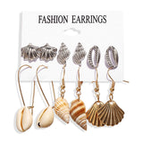 17KM Fashion Acrylic Shell Earrings Set For Women Bohemian Leopard Tassel Long Stud Earrings 2019 Brincos Geometric DIY Jewelry