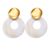 17KM NEW Geometric Korean Earrings For Women 2019 Big Round Heart Gold Drop Earring Christmas Fashion Bohemian Jewelry Wholesale