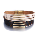 17KM New Fashion Wrap Couples Bracelet For Women Men Multiple Layers Leather Bracelets With Slide Simple Statement Jewelry 2019