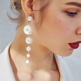 17KM Oversize Pearl Hoop Earrings For Women Girls Unique Twisted Big Earrings Circle Earring Brinco Statement Fashion Jewelry