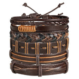 17KM Vintage Multiple Charm Bracelets Set For Men Woman Fashion Wristbands Owl Leaf Leather Bracelet Bangles 2019 Party Jewelry