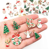 19/20Pcs Mixed Metal Enamel Charms Christmas Pendants Ornaments Beads for Bracelet Earrings Jewelry Making Xmas Tree Decoration