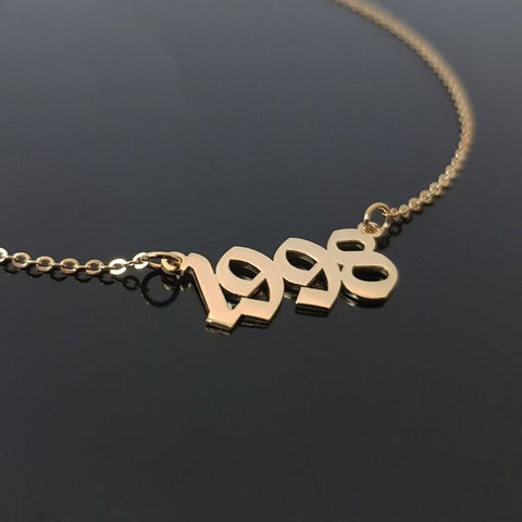 1985 To 2019 Number Date Of Birth Necklace Personalized Custom Jewelry 1993 1994 1995 1996 1997 1998 1999 2000 Collier Femme bff
