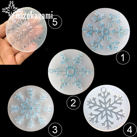 1pcs UV Resin Jewelry Liquid Silicone Mold Christmas Snowflake Resin Charms Molds For DIY Pendant Jewelry Making Finding Molds