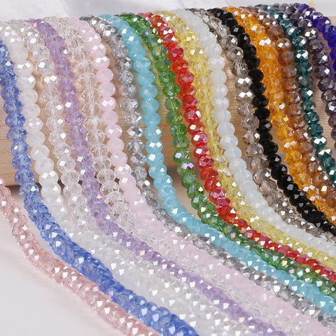 2 3 4 6 8mm about 70-195Pcs Crystal Beads AB multicolor Sapcer Glass Beads for Jewelry Making DIY Handmade Bracelet Wholesale