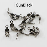200pcs/lot Connector Clasp Fitting 4*7mm Ball Chain Calotte End Crimps Beads Connector Components For DIY Jewelry Making Supplie