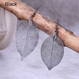 2018 Fashion Bohemian Long Earrings Unique Natural Real Leaf Big Earrings For Women  Jewelry Gift oorbellen pendientes mujer mod