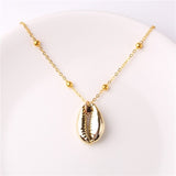 2019 Boho Conch Shell Necklace Shell Gold Shell Chain Necklace Women Seashell Choker Necklace Pendants Jewelry Bohemian Female