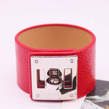 2019 European Fashion Punk Wide Leather Bracelets & Bangles for Women Cuff Bracelet Statement Jewelry Valentines Gift