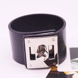 2019 European Fashion Punk Wide Leather Bracelets & Bangles for Women Cuff Bracelet Statement Jewelry Valentines Gift