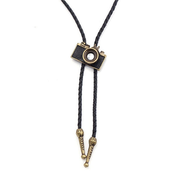 2019 Fashion Vintage Mini Camera Necklace Cowhide Rope Men Women Long Sweater Chain Pendant Necklace Gift  Jewelry Free shipping