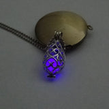 2019 Moon Glowing Necklace Gem Charm Jewelry Silver Plated Women Halloween Pendant Hollow Luminous Stone Pendant Necklace Gifts