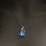 2019 Moon Glowing Necklace Gem Charm Jewelry Silver Plated Women Halloween Pendant Hollow Luminous Stone Pendant Necklace Gifts