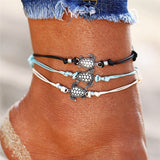 2019 New Boho Turtle Pendant Anklets For Women Shell Anklet Bracelets On The Leg Bohemian Foot Ocean Jewelry Drop Shipping