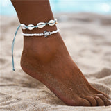 2019 New Boho Turtle Pendant Anklets For Women Shell Anklet Bracelets On The Leg Bohemian Foot Ocean Jewelry Drop Shipping