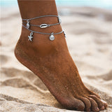 2019 New Boho Turtle Pendant Anklets For Women Shell Anklet Bracelets On The Leg Bohemian Foot Ocean Jewelry Drop Shipping