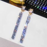 2019 New Fashion Arrival Crystal Classic Geometric Long Dangle Earrings For Woman Female Jewelry Korean Simple Earrings