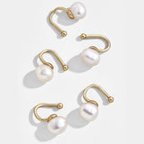 2019 New Fashion Pearl Ear Cuff Bohemia Stackable C Shaped CZ Rhinestone Small Earcuffs Clip Earrings for Women Wedding Jewelry