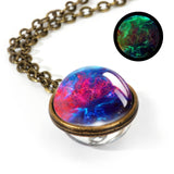 2019 New Nebula Galaxy Double Sided Pendant Necklace Universe Planet Jewelry Glass Art Picture Handmade Statement Necklace