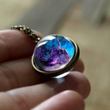 2019 New Nebula Galaxy Double Sided Pendant Necklace Universe Planet Jewelry Glass Art Picture Handmade Statement Necklace