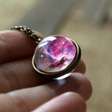 2019 New Nebula Galaxy Double Sided Pendant Necklace Universe Planet Jewelry Glass Art Picture Handmade Statement Necklace