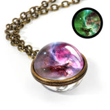 2019 New Nebula Galaxy Double Sided Pendant Necklace Universe Planet Jewelry Glass Art Picture Handmade Statement Necklace