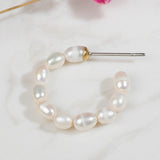 2019 New Women Pearl Ear Cuff Earring Bohemian Natural Freshwater Circle Small Clip Earring Fashion Wedding Party Jewelry Gift